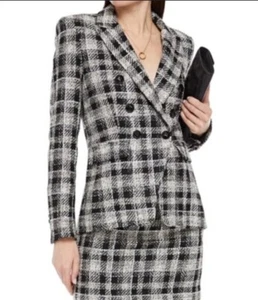 Giacca tweed Veronica barba strass Miller Dickey a quadri taglia 2 nera - Foto 1 di 18