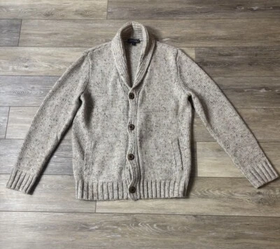 Express Cardigan Men’s Sz L Sweater Wool Blend Grandpa Cabincore Preppy Academia - Image 1 of 4