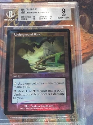 2001 MTG Underground River 350 Core Set: 7th Edition Foil Rare BGS Mint 9 - Image 1 of 4