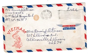 NS21 1961 USA FORCES VIETNAM WAR APO 96307 51ST FIELD HOSPITAL COVER TO THE USA - Picture 1 of 2