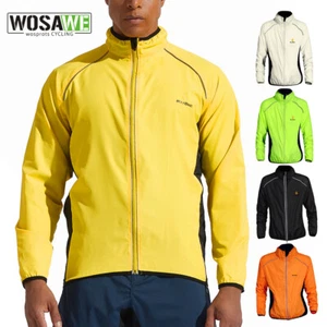 WOSAWE Men Windproof Cycling Storable Jacket MTB Reflective Water Repellent Tops - Picture 1 of 15