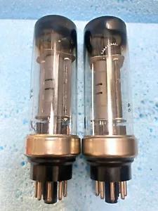 EL34 6CA7 Metal Base Valvo Disc getter, Excellent Testing Values matched pair - Bild 1 von 7