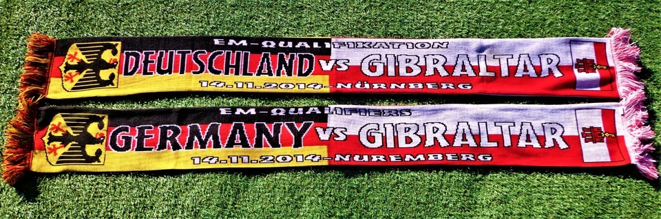 Deutschland - Gibraltar Schal Spielschal EM 2016  BRD Ultra + neu + 100% Acryl - Bild 1 von 1