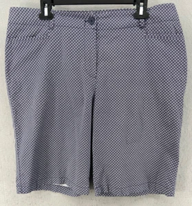 Talbots Shorts Damen Gr. 14 blau weiß Design Baumwolle Stretch Chino Taschen - Bild 1 von 10