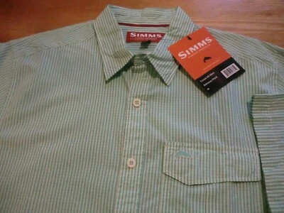 Camisa Deportiva Simms Pesca Clásica “Transit” S/S, Nueva Con Etiquetas - Para Hombre Med. - Bahamas Plaid Foto 1 de 4