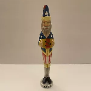 Ganz History of Santa Patriotic Carved 1860 Wood Figurine Painted EW5407 ~ 1992 - Picture 1 of 12