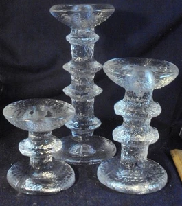 Iittala Finland Festivo Set of 3 Graduated Glass Candlesticks - Timo Sarpane  A4 - Picture 1 of 10