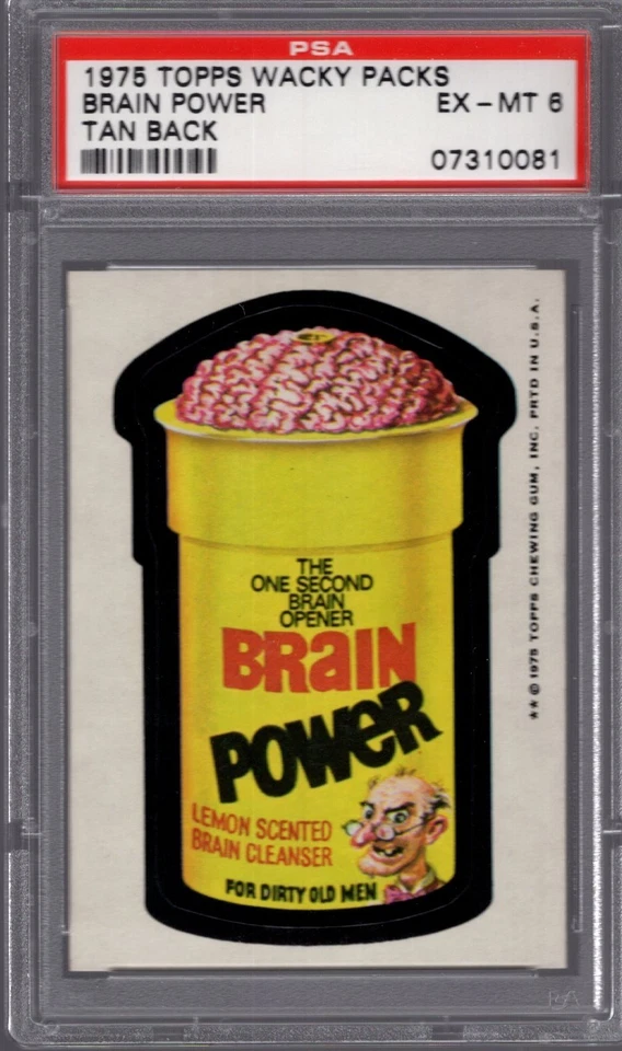 Topps Wacky Packages Brain Power 1975 PSA 6 EX/MT serie 13 paquetes centrados! Foto 1 de 1