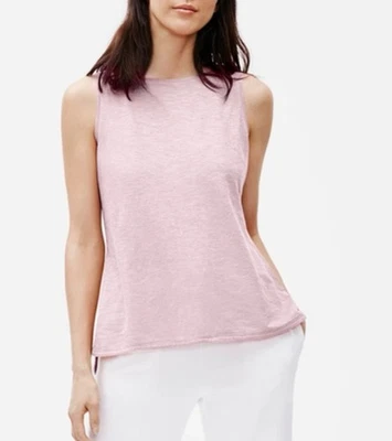 Eileen Fisher Hemp Organic Cotton Twist Scoop Neck Shell Top Pink S/P A001076 Foto 1 de 4
