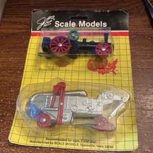 Druckguss Metall grün & schwarz Dampfmaschine Traktor & silber Mähdrescher auf Karte Neu im Karton - Bild 1 von 4