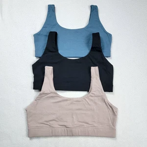 Reggiseno Sportivo Quince Donna Medium Nero Beige Blu Confezione da 3 Athleisure Yoga Palestra - Foto 1 di 7