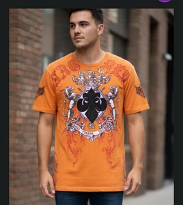 Vintage Y2K Raw Blue men's AOP Graphics Embellished and Embroidered With Style - Picture 1 of 8