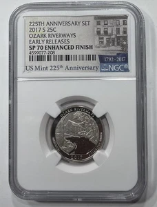 2017-S 25c OZARK RIVERWAYS NGC SP70 ENHANCHED 225th ANNIV SET - Picture 1 of 2
