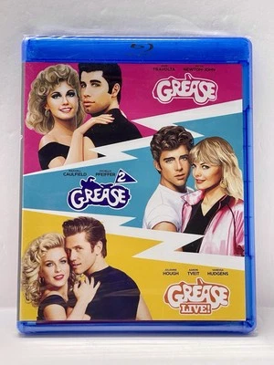 GREASE: 3-Movie Collection- Grease, Grease 2 & Grease Live! (Blu-ray) New! - Image 1 of 4