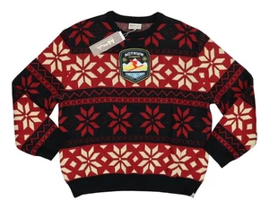 Suéter para hombre Agtawh St Moritz esquí estilo nórdico cuello redondo nuevo con etiquetas rojo - Imagen 1 de 6
