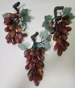 Three Carnelian Onyx Jade Polished Grape Polished Stone Clusters - Picture 1 of 6