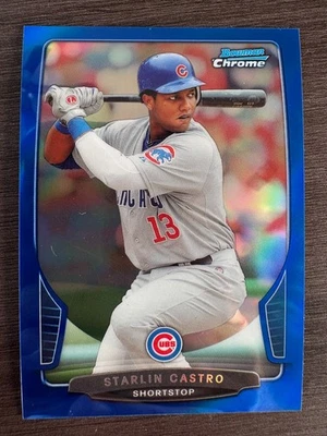 2013 Bowman Chrome Starlin Castro #187 Blue Refractor serial /250 - Image 1 of 2