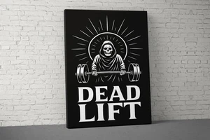 Arte en lienzo Deadlift - Decoración de pared motivacional para gimnasio - Imagen 1 de 5