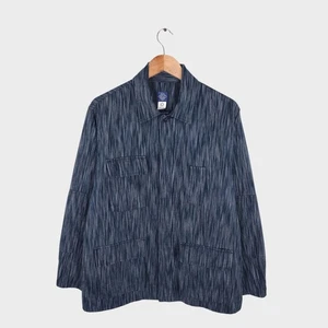 POST TOTALS Giacca Uomo Made in Japan Blu Indaco Ikat BDU-R Chore - Taglia M - Foto 1 di 8