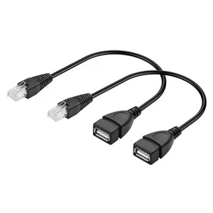 2 Pcs USB to RJ45 Cable USB to RJ45 Ethernet Cable USB Female to RJ45 8P4C - Photo 1/8