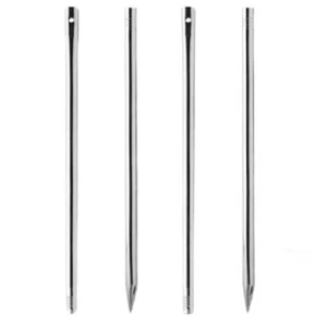 Kichwit 27,6"/2,3ft Set di 2 pali in metallo per insegne da cortile, argento spesso 5/8 pollici - Foto 1 di 3