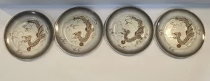 Antique Set Of Four 6-inch Plates Dragon Made in Occupied Japan Vintage - Picture 1 of 11