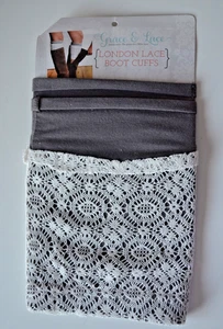 Grace And Lace London Lace Boot Cuffs - Creme Grau NEU - Bild 1 von 6