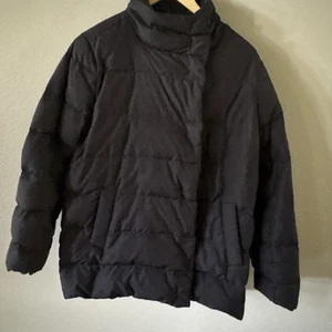 J. Jill Women’s Quilted Down Filled Puffer Black Coat Small - Picture 1 of 5