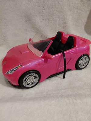 Barbie Glam Pink Glitter 2016 coche convertible usado faltan espejos laterales Foto 1 de 4