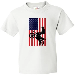 Inktastic Motocross BMX Sport Team Youth T-Shirt Motorized Bike America Future - Picture 1 of 7