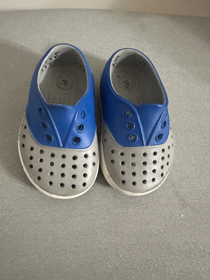 Native Toddler Shoes Size 5c White And Blue Lightly Used - Image 1 of 3