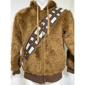 Star Wars Chewbacca Faux Fur Movie Cosplay Costume Brown Hoodie Men's SMALL - Picture 1 of 15