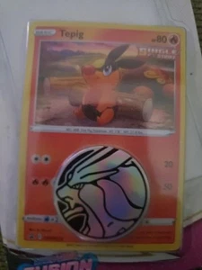 Tepig SWSH172 Sword & Shield Black Star Promo Holo Pokemon Card LP - Picture 1 of 3