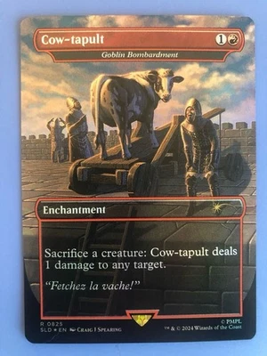AG MTTG Foil Borderless Cow Tapult Goblin Bombardment Red Card - Image 1 of 2