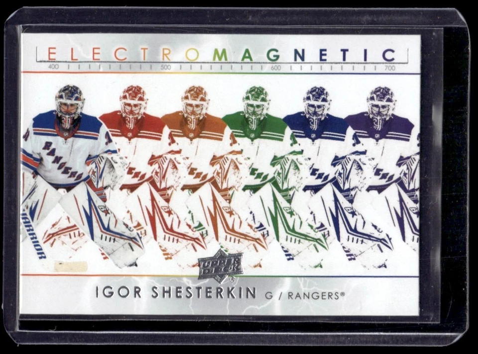 2021-22 Upper Deck Series 1 Electromagnetic Igor Shesterkin #EM-23 New York - Image 1 of 2