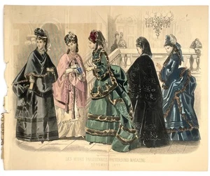 Fashion / Hand-Colored Print from Peterson’s Magazine Nov 1872 - Imagen 1 de 2