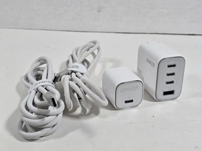 Anker 70W/30W Wall Charger Bundle Foldable Plugs 2 6ft USB C-C Cables B2698H21 - Image 1 of 4
