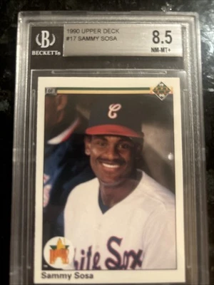 1990 Upper Deck Sammy Sosa  #17 Rookie Card Beckett-8.5 - Image 1 of 2