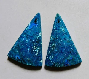 35.90 Cts Natural Shattuckite Drilled Cabochon Match Pair Gemstone 29.7X20MM - Picture 1 of 3