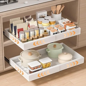 Teleskopschublade Ausziehbar Küche Schublade Verstellbar 40-68cm Selbstklebende - Bild 1 von 10