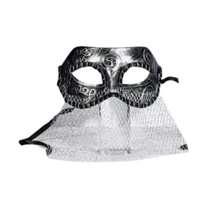 Lace Net Masquerade Mask Half Face Mask Halloween Knight Mask for Men Cosplay - Picture 1 of 8
