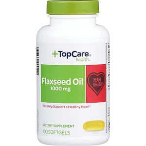 + Top Care Health Flaxseed Oil 1000 mg 100 Soft Gels Exp. 09/25 Heart Health - Picture 1 of 1