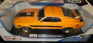 MAISTO 1:18 1970 FORD MUSTANG MACH 1 - ORANGE / BLACK - RARE ! BNISB - Picture 1 of 7