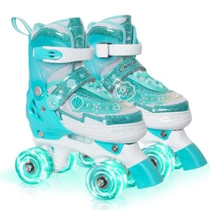 Nattork Kids Adjustable Roller Skates with Light up Wheels for Girls - Picture 1 of 21