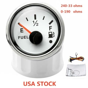 2'' 52mm Universal Fuel Level Gauge 240-33ohm/0-190ohm For Car Boat Marine Yacht - Foto 1 di 8