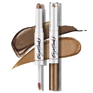 EYESEEK Cream Eyeshadow Stick & Liquid Glitter Eyeshadow Duo, Autumn Brown