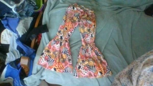 FUN & HAPPY 1970's Vibe Bell Bottom Elastic Waist Pants Kid Age 8-9Yrs Cotton - Picture 1 of 9
