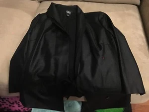 Women's Edun black silk trim pant suit, small - Picture 1 of 5