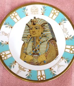 Boehm Limited - Museo Egizio - King Tutankhamon - Piatto bordo oro 10 3/4" - Foto 1 di 9