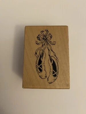 PSX Ballet Shoes Wood Mounted Rubber Stamp RS16 - Image 1 of 4